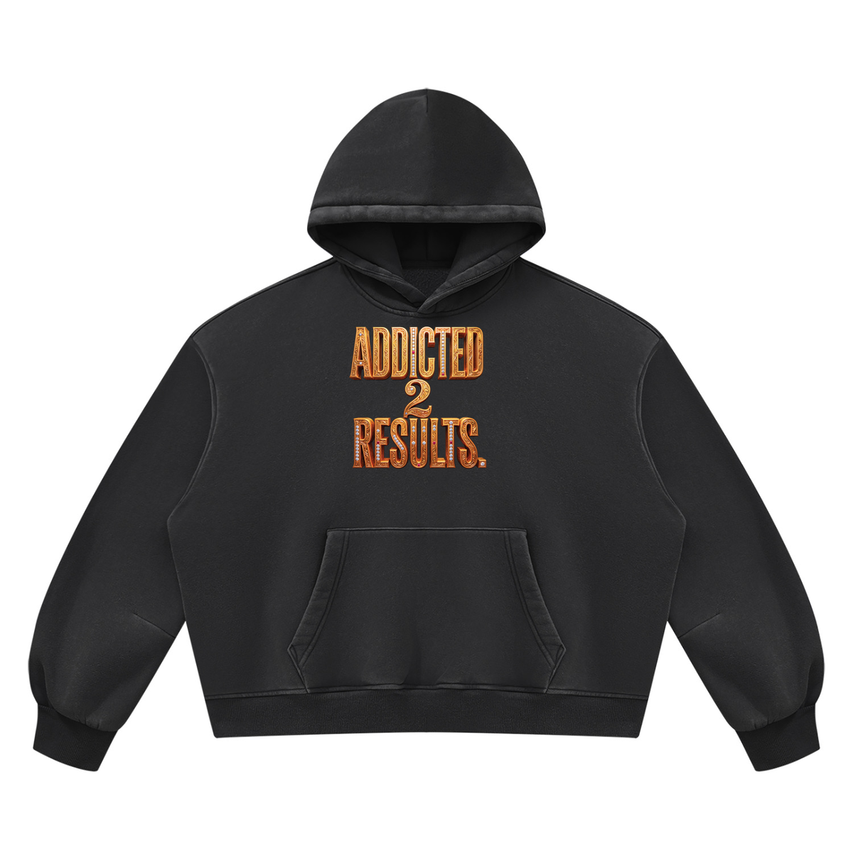 ADDICTED 2 RESULTS 390 GSM VINTAGE WASH BOXY FLEECE HOODIE | UNISEX OVERSIZED PREMIUM LIFESTYLE WEAR