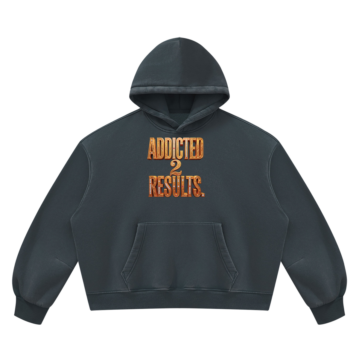 ADDICTED 2 RESULTS 390 GSM VINTAGE WASH BOXY FLEECE HOODIE | UNISEX OVERSIZED PREMIUM LIFESTYLE WEAR