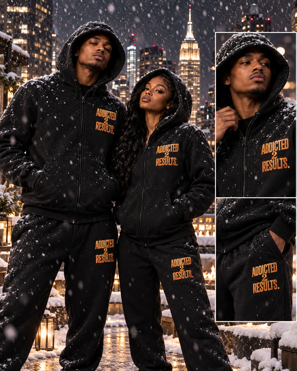 ADDICTED TO RESULTS 380 GSM PANELED FULL ZIP HOODIE | UNISEX PREMIUM LIFESTYLE JACKET