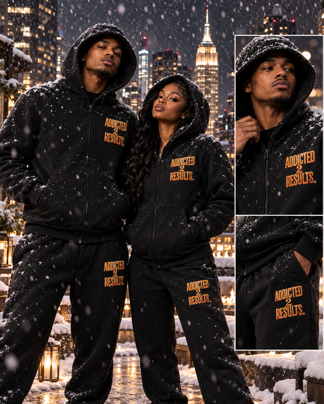 ADDICTED TO RESULTS 380 GSM PANELED FULL ZIP HOODIE | UNISEX PREMIUM LIFESTYLE JACKET