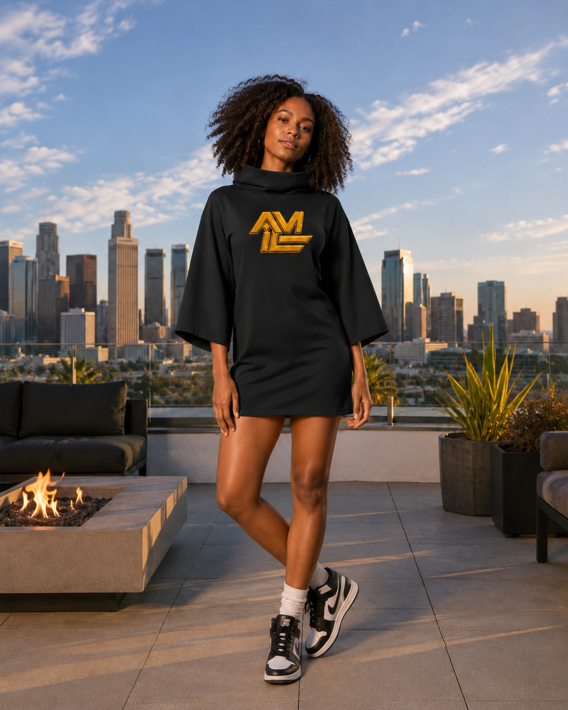 GROWN AND SEXY WOMEN’S TURTLENECK BATWING T-SHIRT