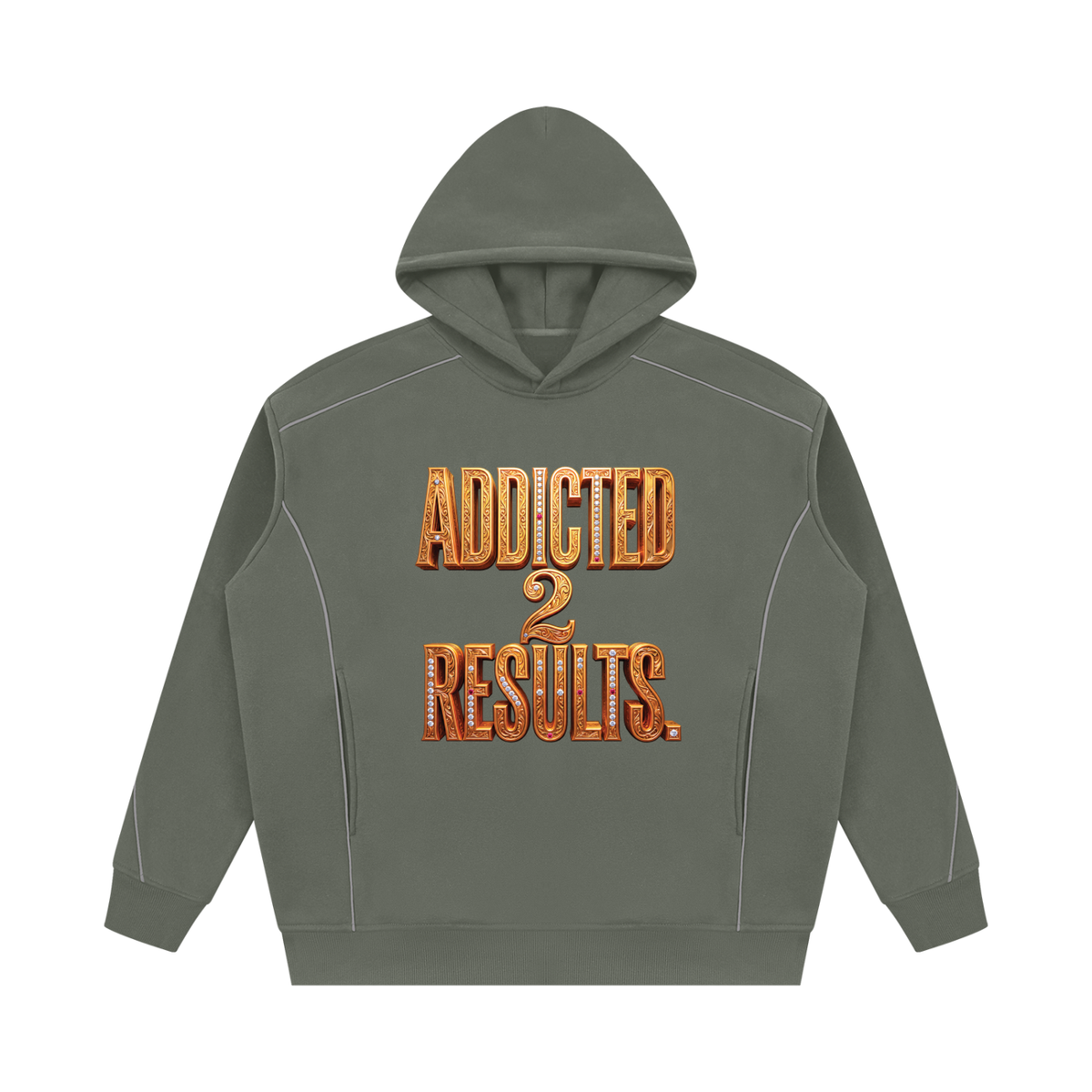 ADDICTED 2 RESULTS 345 GSM OVERSIZED PIPING FLEECE HOODIE | UNISEX PREMIUM LIFESTYLE CLOTHING