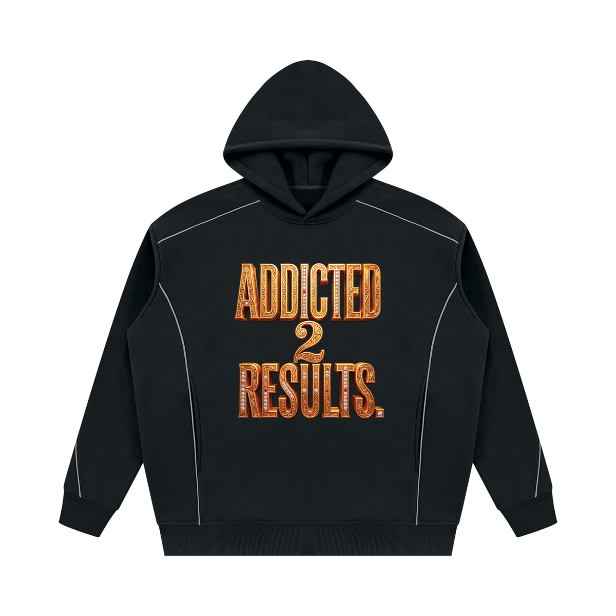 ADDICTED 2 RESULTS 345 GSM OVERSIZED PIPING FLEECE HOODIE | UNISEX PREMIUM LIFESTYLE CLOTHING