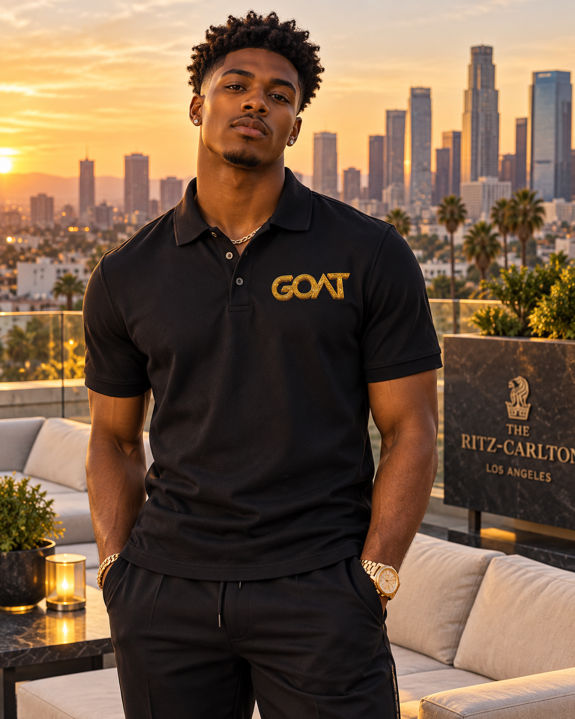 GOAT SOCIETY NEVER FOLD Performance Polo