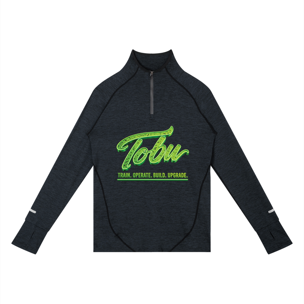 TOBU SILENT MOVES LOUD RESULTS MEN'S QUARTER-ZIP RAGLAN TRAINING SHIRT | 220 GSM PERFORMANCE APPAREL