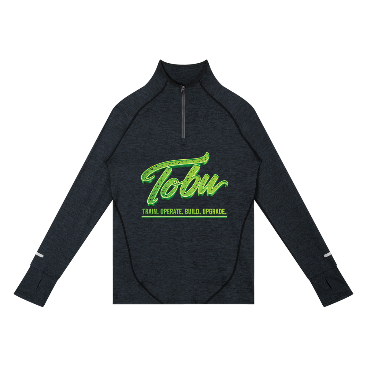 TOBU SILENT MOVES LOUD RESULTS MEN'S QUARTER-ZIP RAGLAN TRAINING SHIRT | 220 GSM PERFORMANCE APPAREL