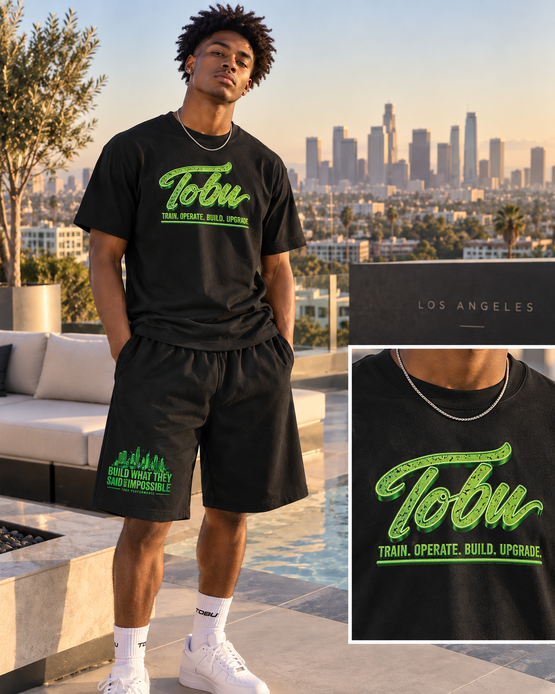 TOBU Build What They Said Was Impossible Heavyweight Cotton Shorts