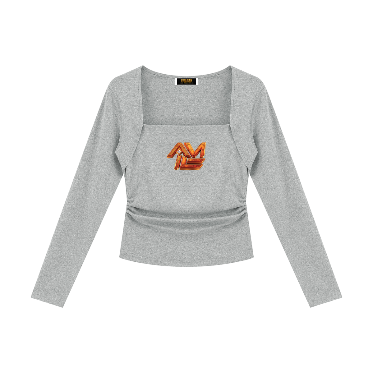 ALL MONEY IS LEGAL LADIES NIGHT WOMEN’S RUCHED LONG SLEEVE T-SHIRT | 210 GSM SQUARE-NECK TOP
