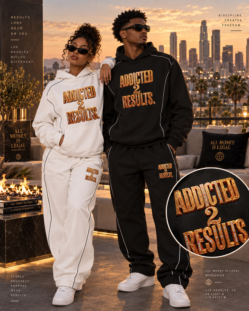 ADDICTED 2 RESULTS 345 GSM OVERSIZED PIPING FLEECE HOODIE | UNISEX PREMIUM LIFESTYLE CLOTHING