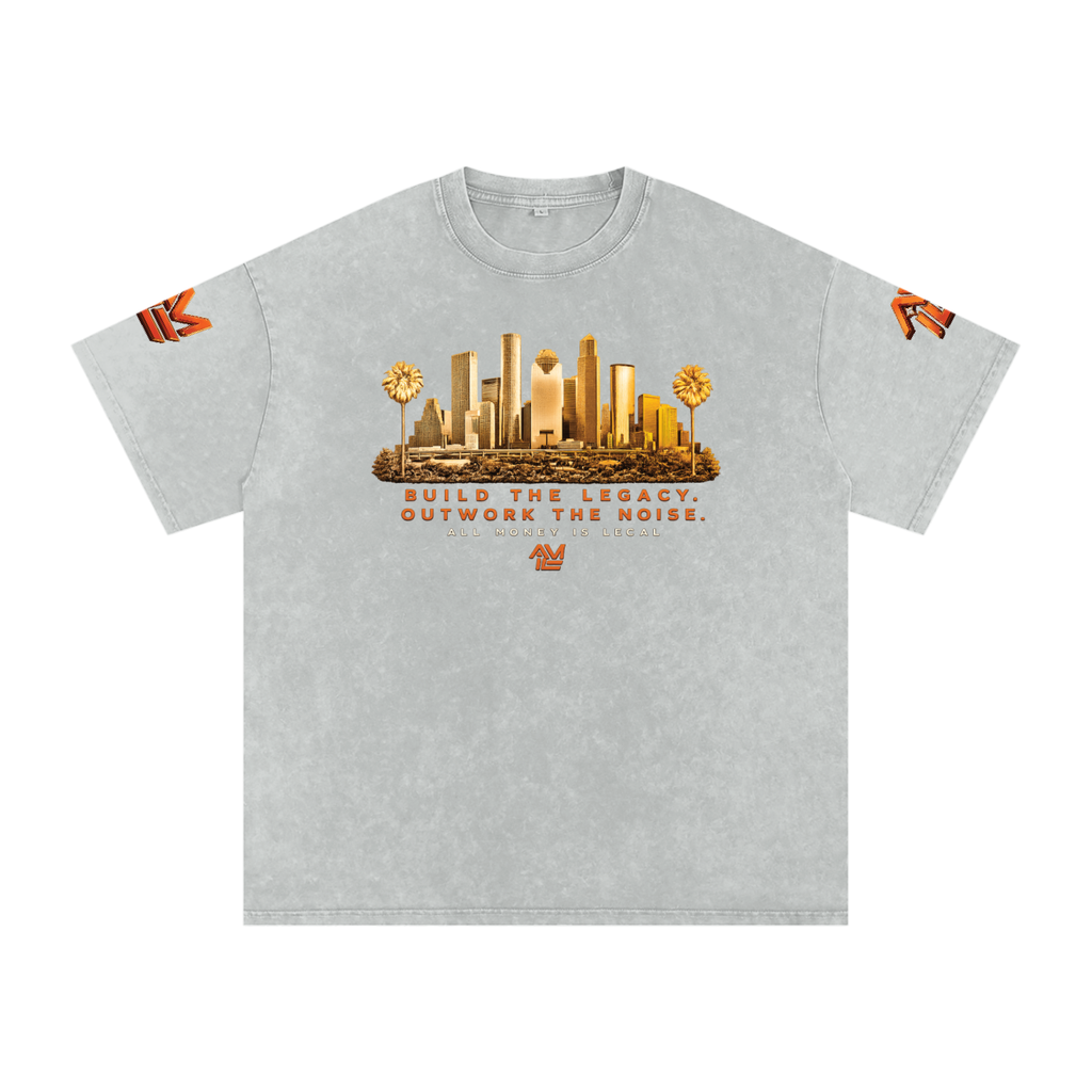 BUILD A LEGACY Snow Washed Oversized Cotton T-Shirt