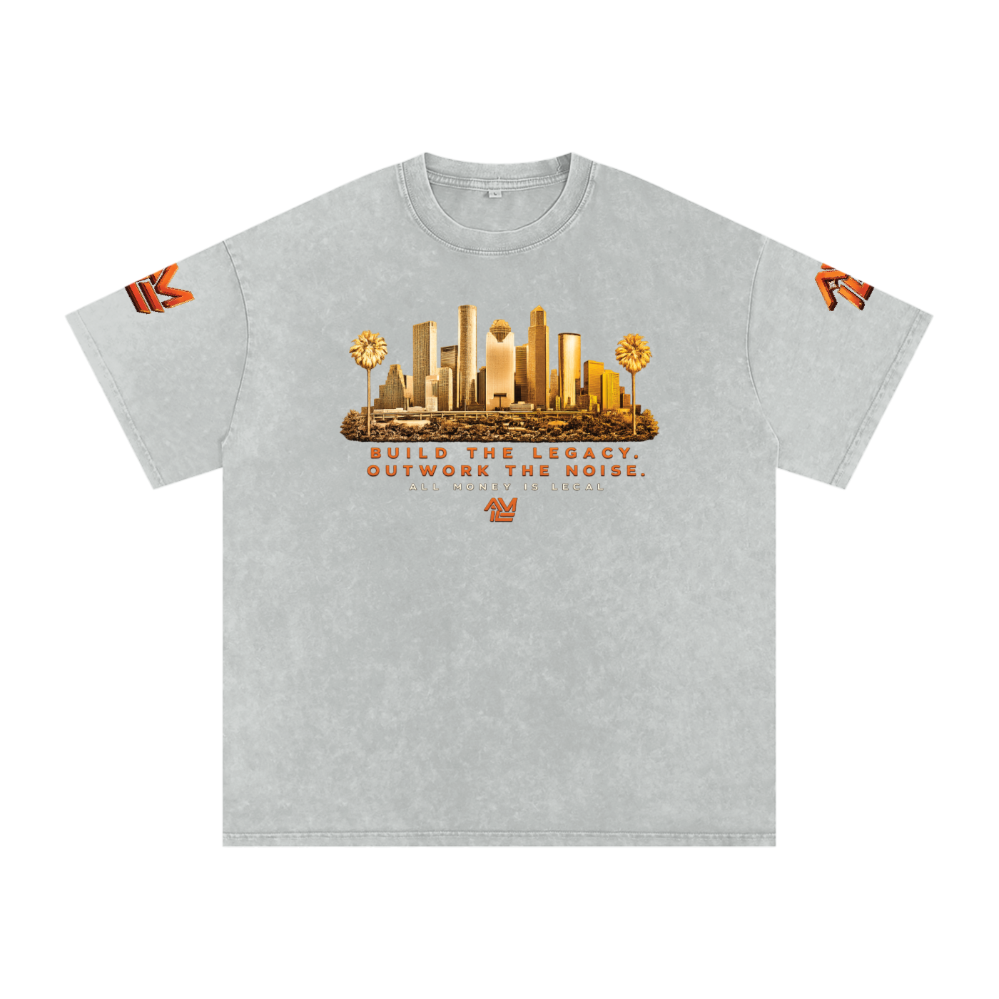 BUILD A LEGACY Snow Washed Oversized Cotton T-Shirt