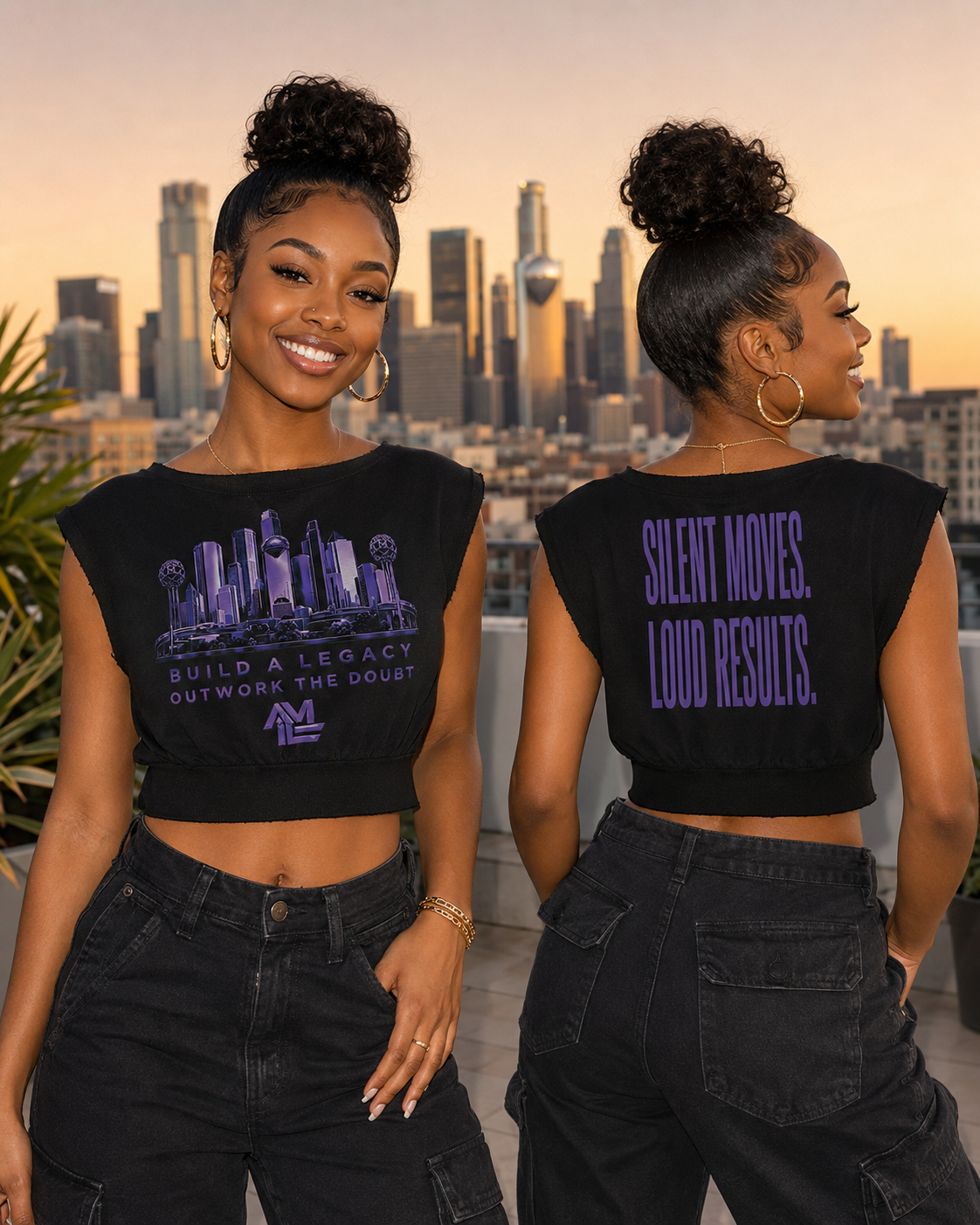 ALL MONEY IS LEGAL Originals Women’s Boatneck Raw Edge Crop T-Shirt
