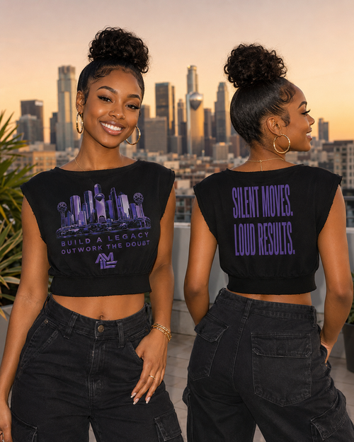 ALL MONEY IS LEGAL Originals Women’s Boatneck Raw Edge Crop T-Shirt
