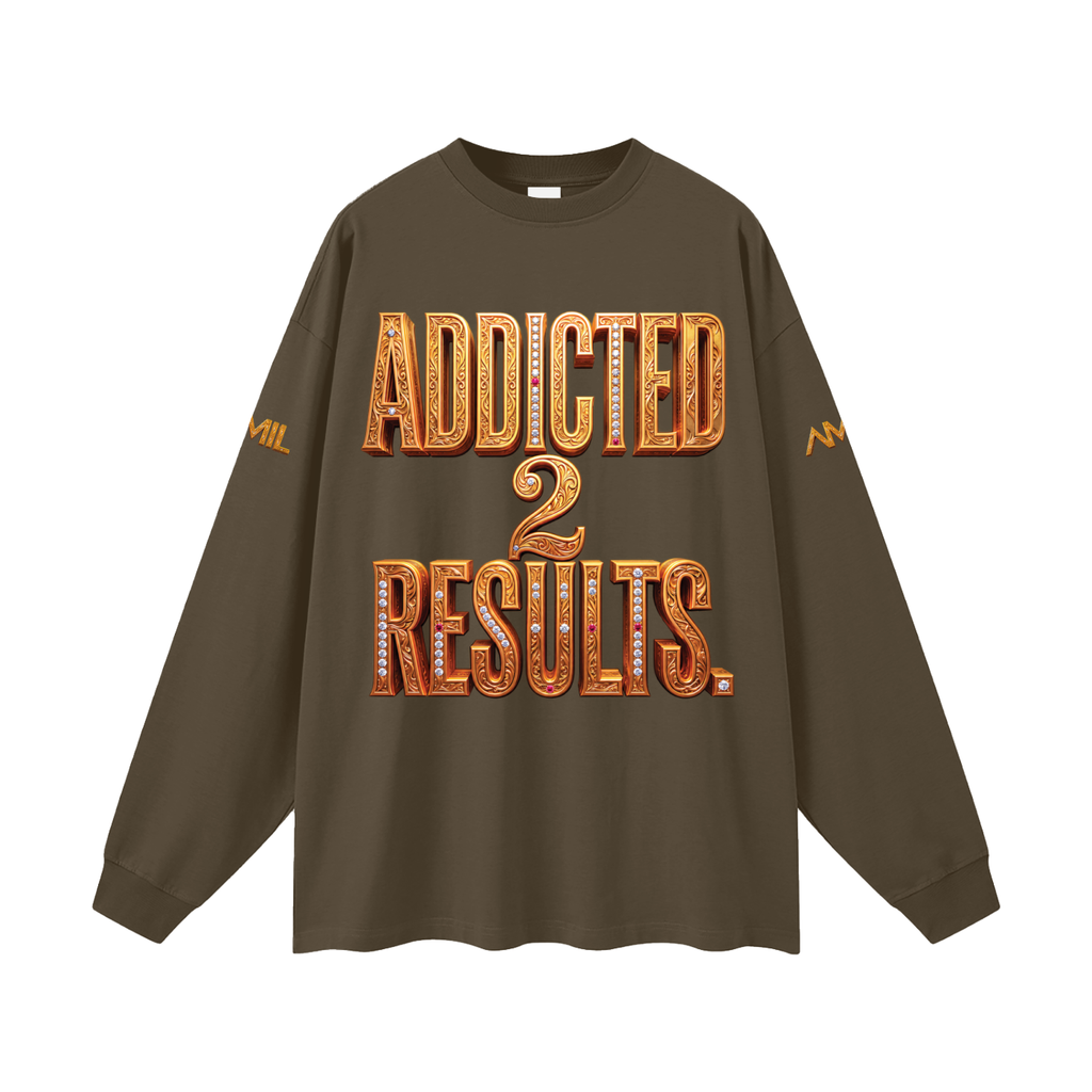 ADDICTED 2 RESULTS 305 GSM OVERSIZED LONG SLEEVE T-SHIRT | UNISEX HEAVYWEIGHT COTTON LIFESTYLE TEE