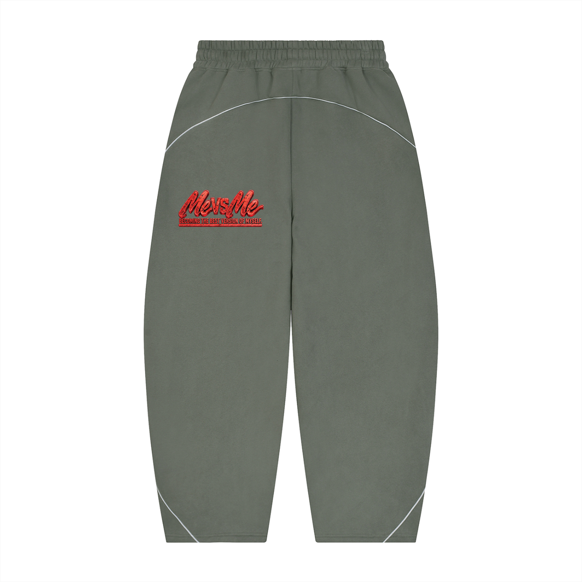 TOBU ME VERSUS ME COLLECTION UNISEX 345 GSM PIPING FLEECE BARREL LEG SWEATPANTS | PREMIUM HEAVYWEIGHT FIT