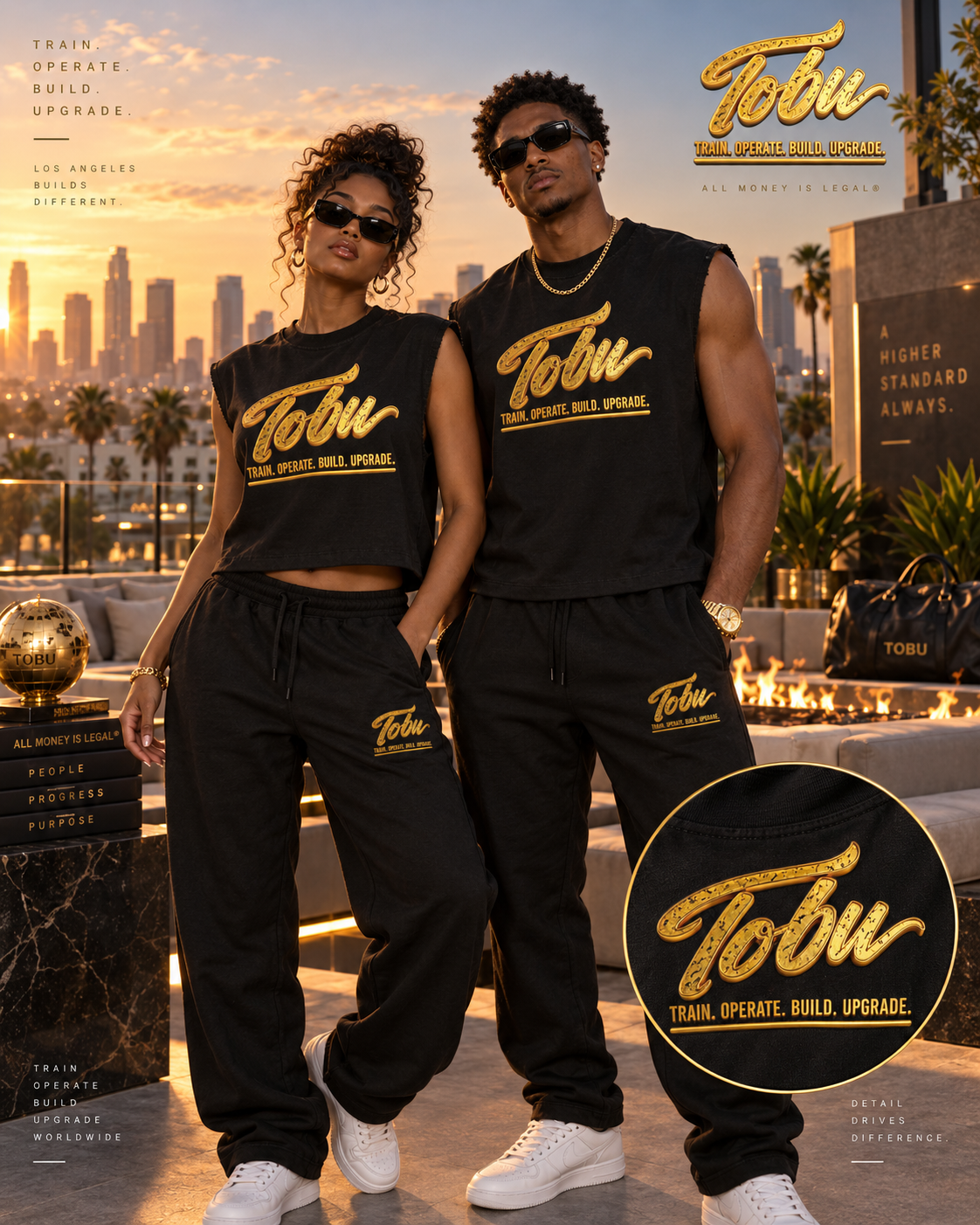 TOBU SILENT MOVES LOUD RESULTS 340 GSM FRENCH TERRY BOXY TANK TOP | UNISEX PREMIUM LIFESTYLE WEAR