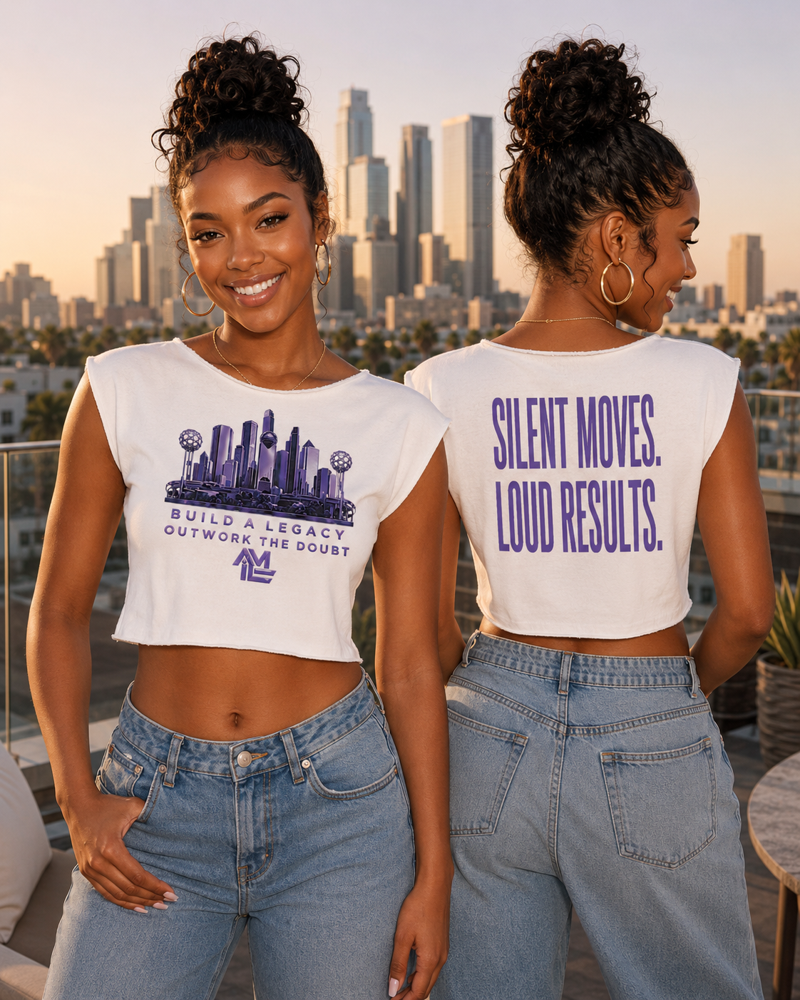 ALL MONEY IS LEGAL Originals Women’s Boatneck Raw Edge Crop T-Shirt
