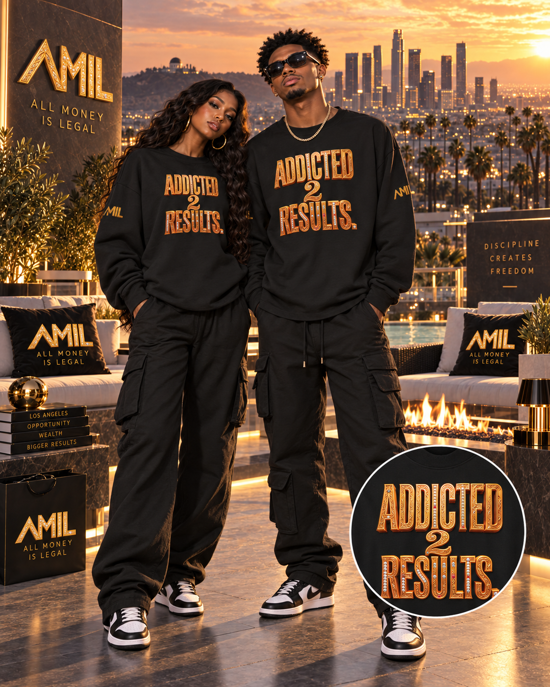 ADDICTED 2 RESULTS 305 GSM OVERSIZED LONG SLEEVE T-SHIRT | UNISEX HEAVYWEIGHT COTTON LIFESTYLE TEE