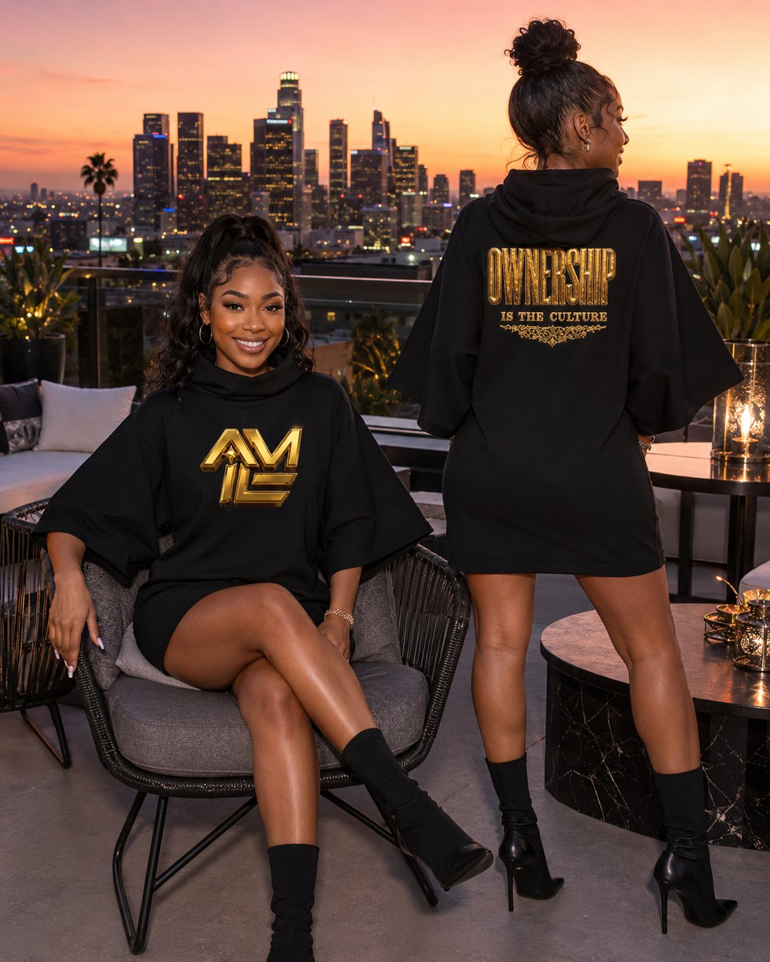 GROWN AND SEXY WOMEN’S TURTLENECK BATWING T-SHIRT