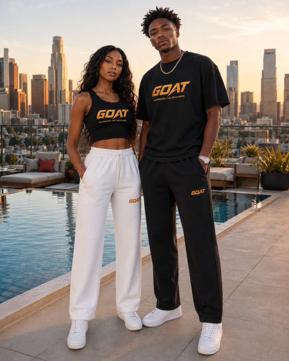 GOAT SOCIETY Everyday Hustle 390 GSM Heavyweight Wide-Leg Panel Sweatpants