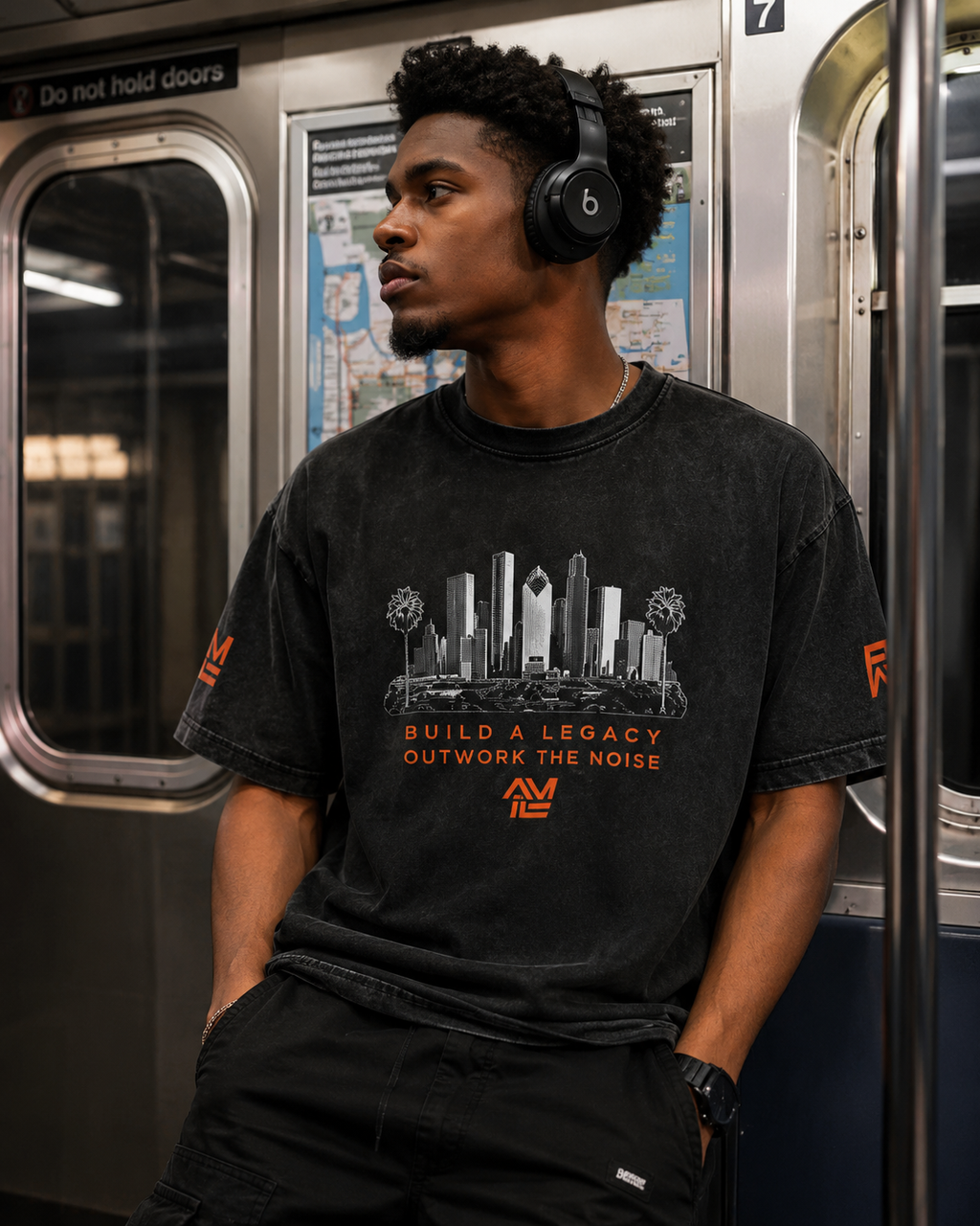 BUILD A LEGACY Snow Washed Oversized Cotton T-Shirt
