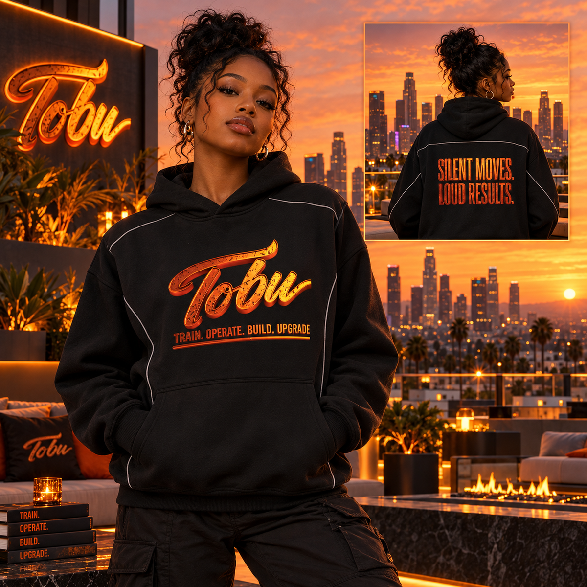 TOBU 345 GSM OVERSIZED PIPING FLEECE HOODIE | UNISEX PREMIUM STREETWEAR
