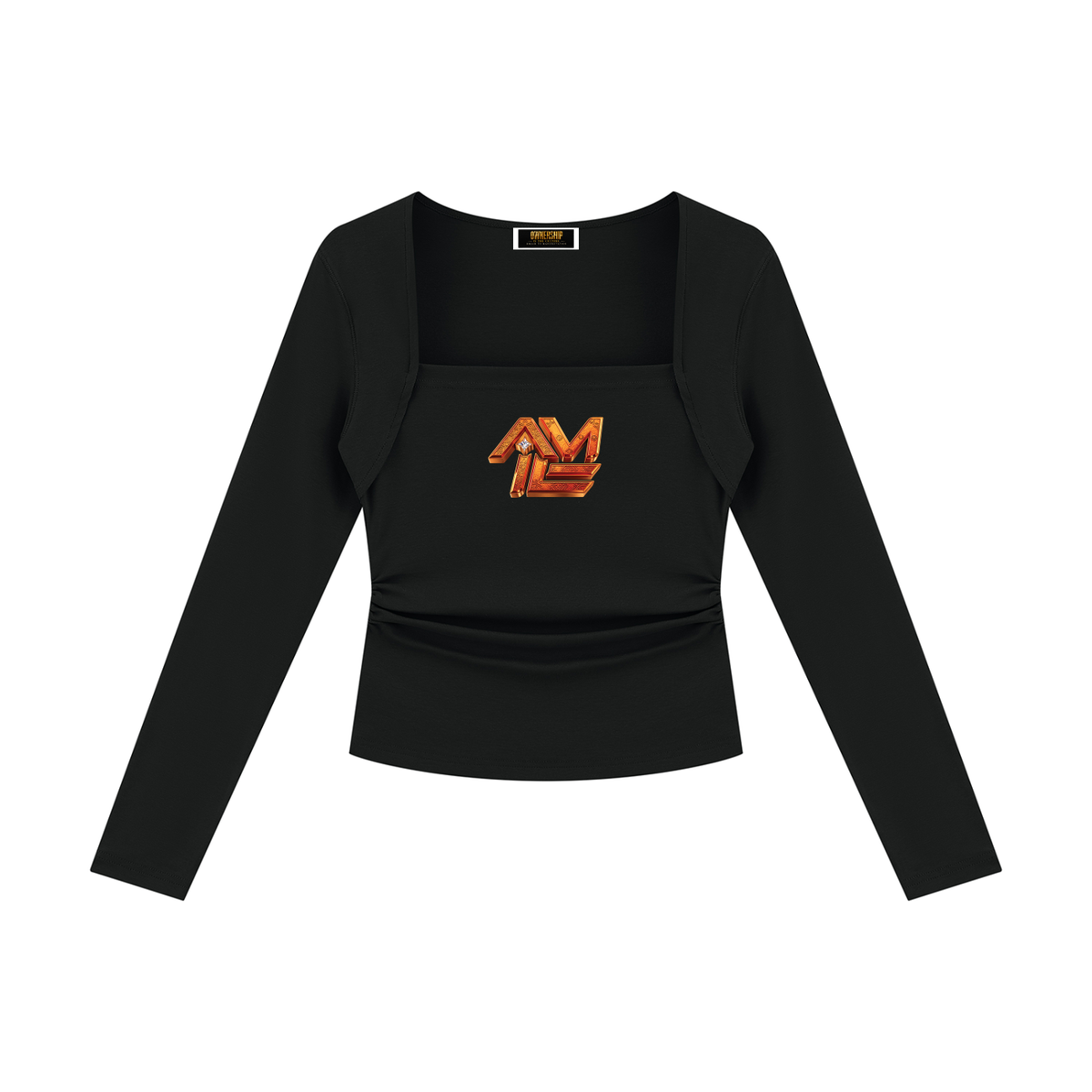ALL MONEY IS LEGAL LADIES NIGHT WOMEN’S RUCHED LONG SLEEVE T-SHIRT | 210 GSM SQUARE-NECK TOP