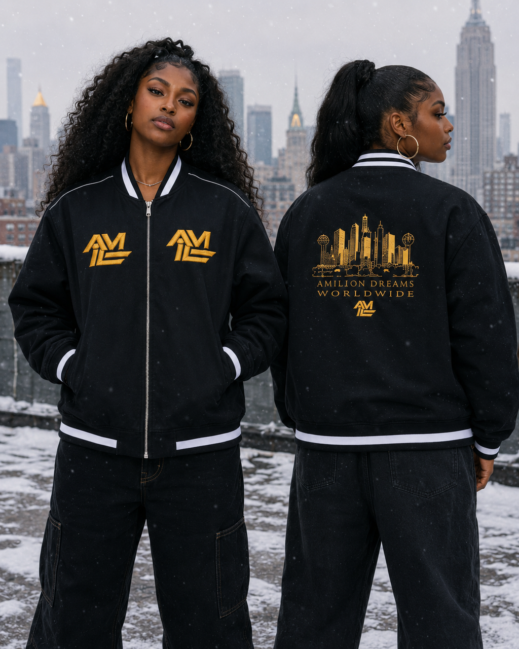 OWNERSHIP IS CULTURE — GEN Z HUSTLER CONTRAST PIPING ZIP BOMBER JACKET