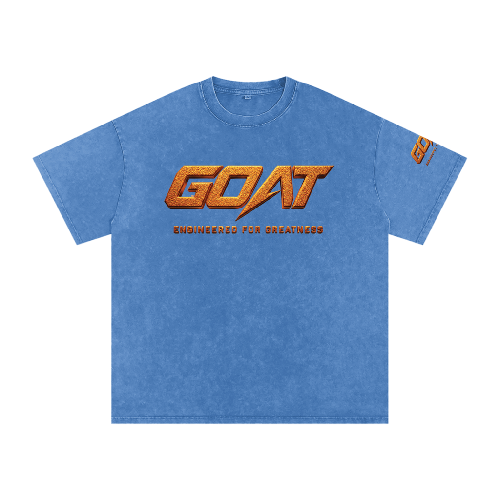 GOAT SOCIETY Engineered for Greatness Premium Snow-Washed Oversized T-Shirt