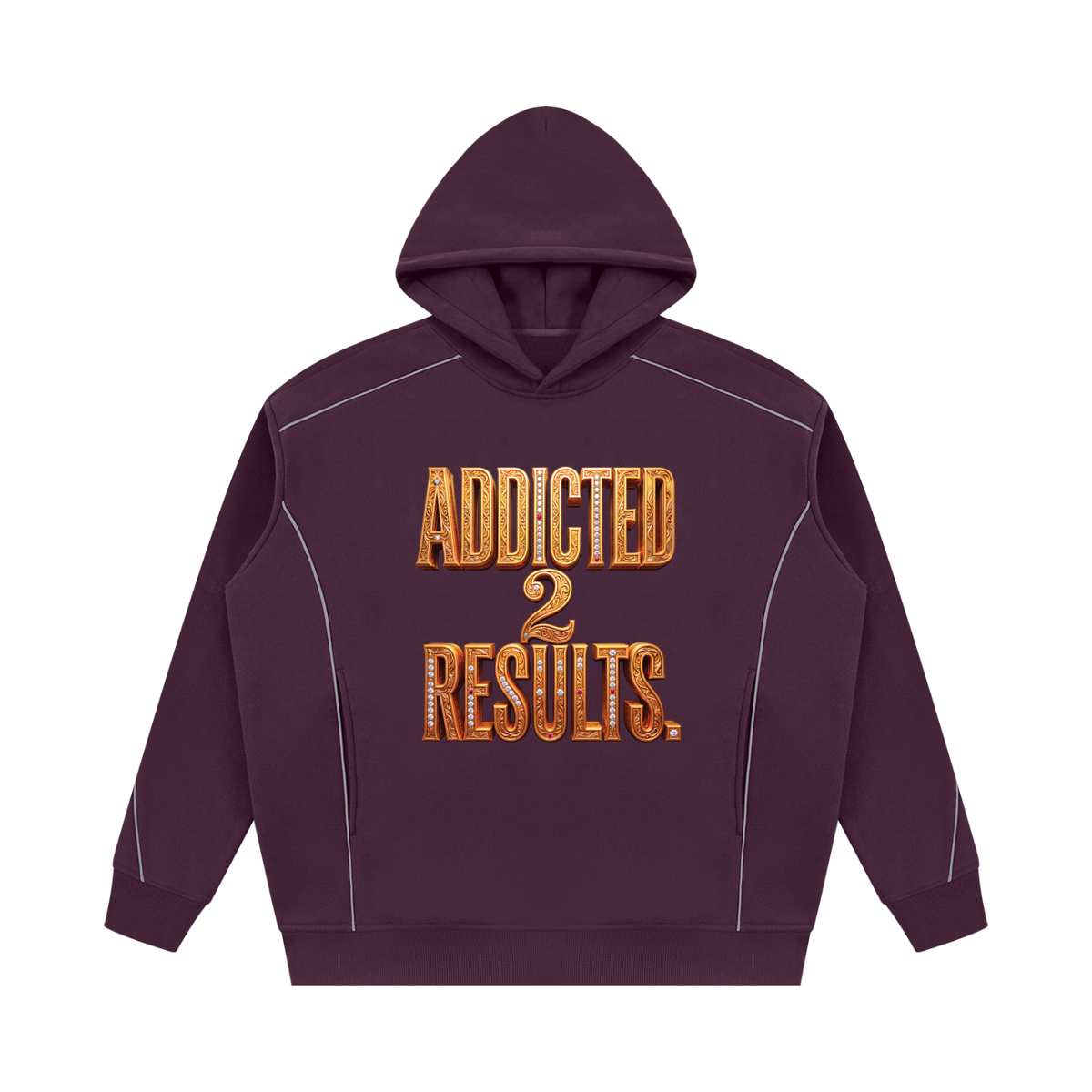 ADDICTED 2 RESULTS 345 GSM OVERSIZED PIPING FLEECE HOODIE | UNISEX PREMIUM LIFESTYLE CLOTHING