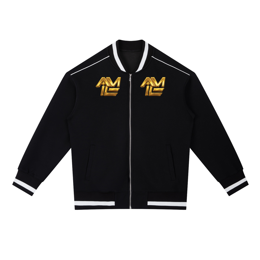 OWNERSHIP IS CULTURE — GEN Z HUSTLER CONTRAST PIPING ZIP BOMBER JACKET