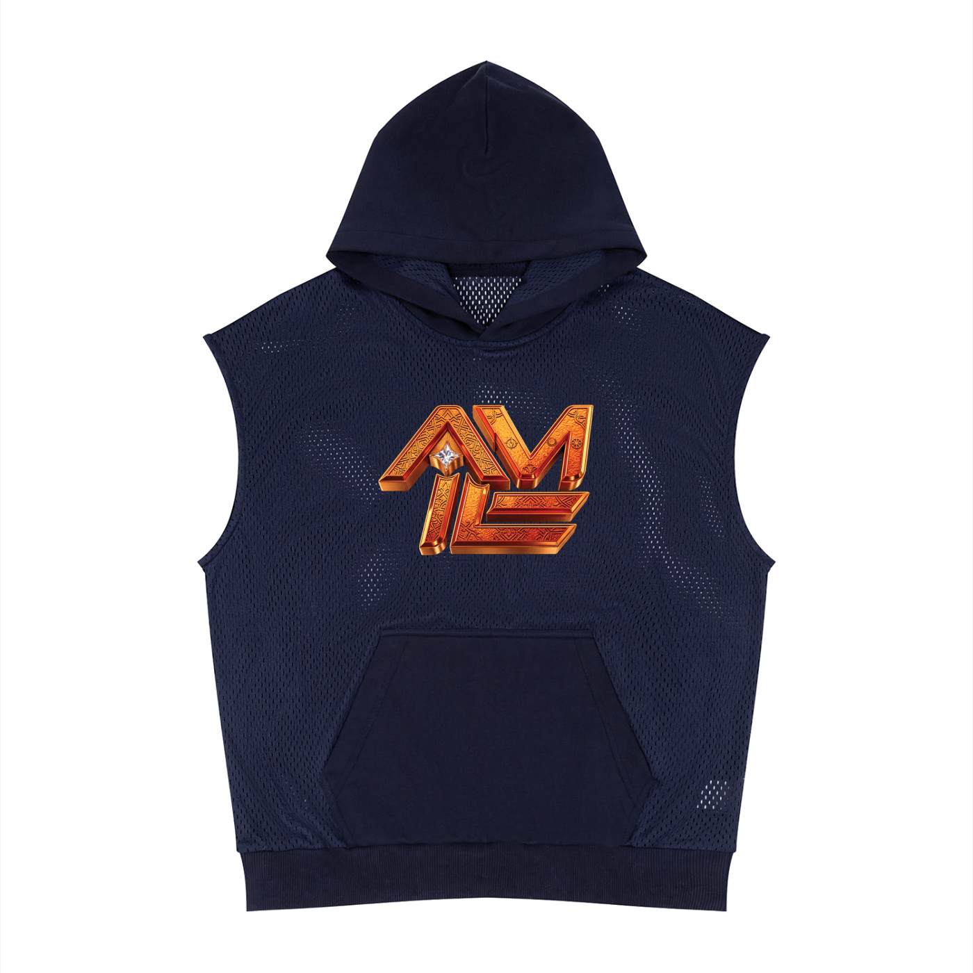 ALL MONEY IS LEGAL Panel Mesh Sleeveless Hoodie