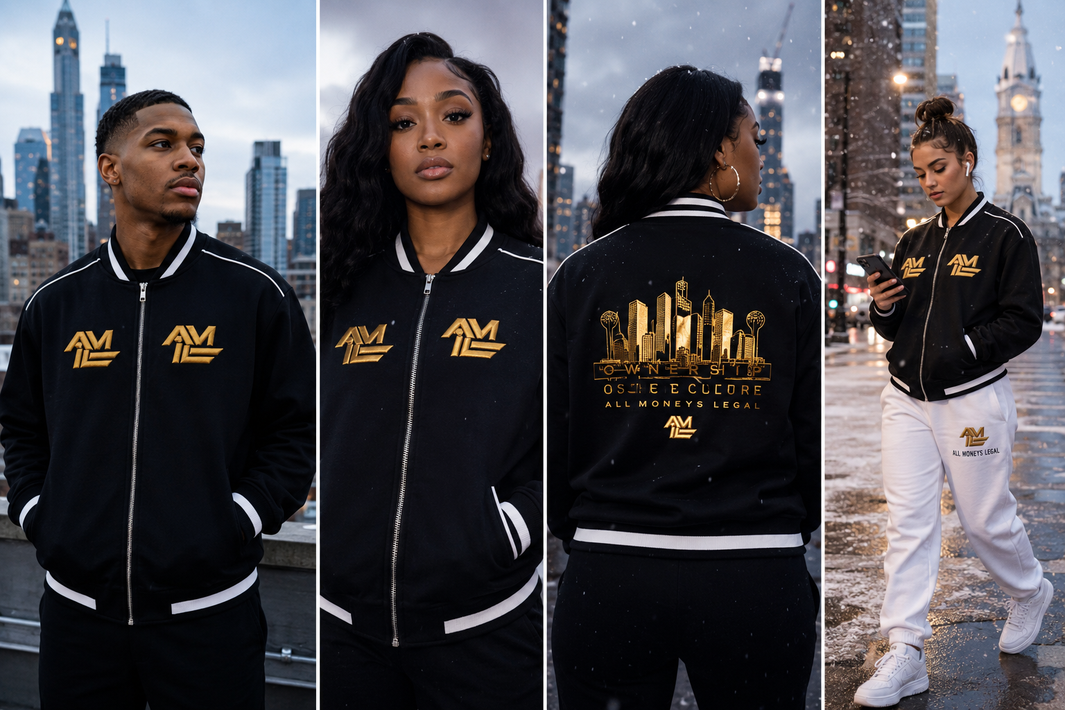 OWNERSHIP IS CULTURE — GEN Z HUSTLER CONTRAST PIPING ZIP BOMBER JACKET
