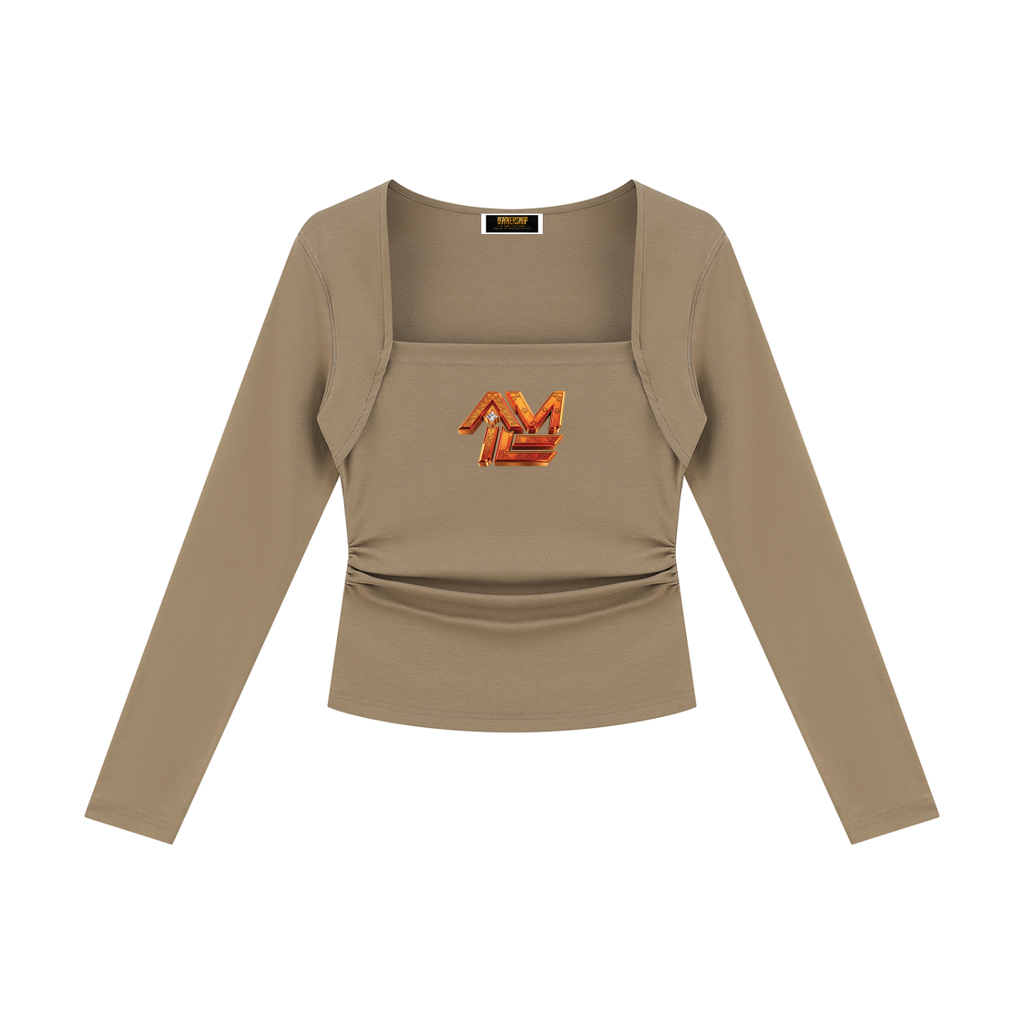 ALL MONEY IS LEGAL LADIES NIGHT WOMEN’S RUCHED LONG SLEEVE T-SHIRT | 210 GSM SQUARE-NECK TOP