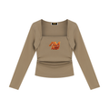ALL MONEY IS LEGAL LADIES NIGHT WOMEN’S RUCHED LONG SLEEVE T-SHIRT | 210 GSM SQUARE-NECK TOP