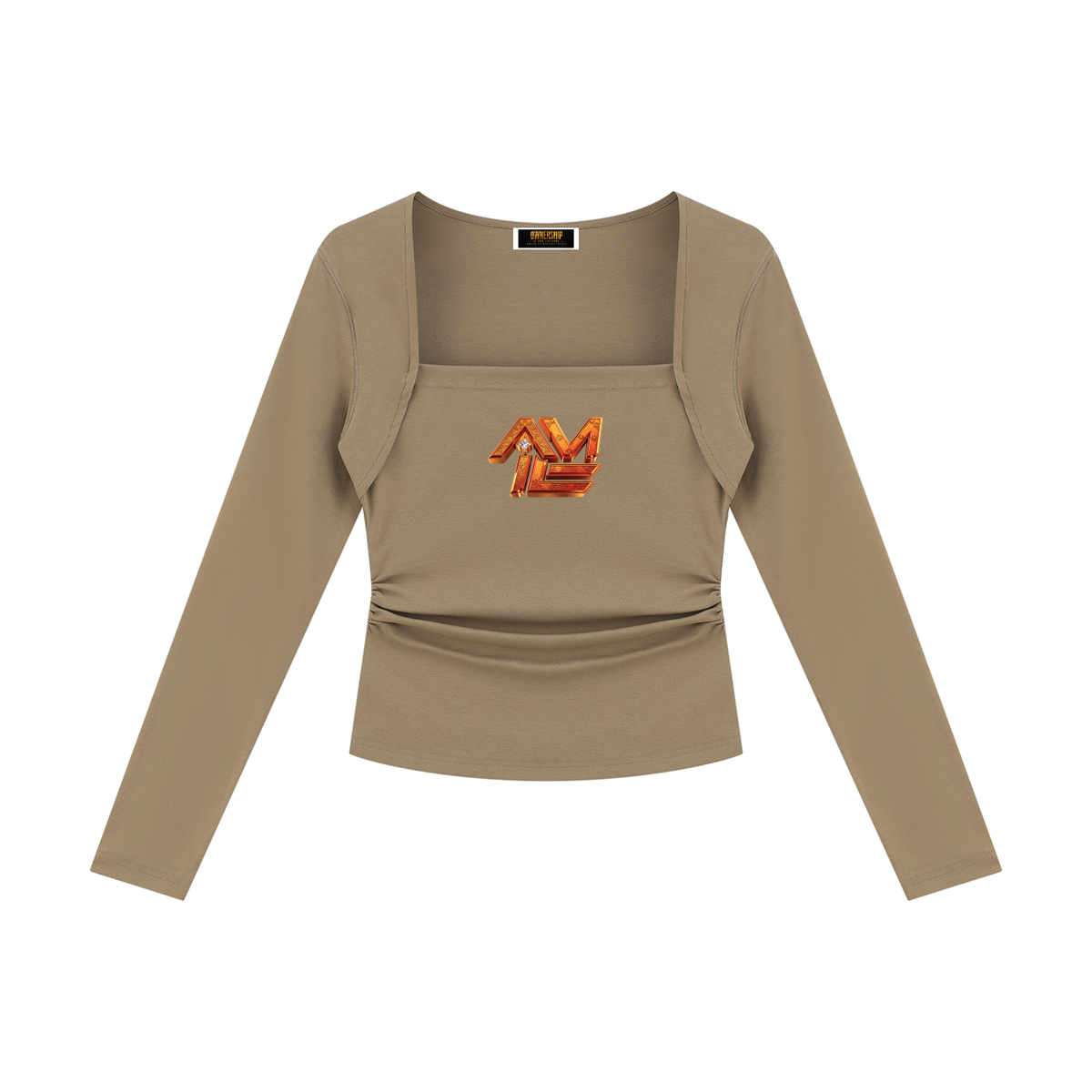 ALL MONEY IS LEGAL LADIES NIGHT WOMEN’S RUCHED LONG SLEEVE T-SHIRT | 210 GSM SQUARE-NECK TOP