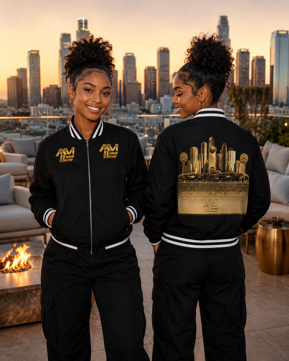 OWNERSHIP IS CULTURE — GEN Z HUSTLER CONTRAST PIPING ZIP BOMBER JACKET