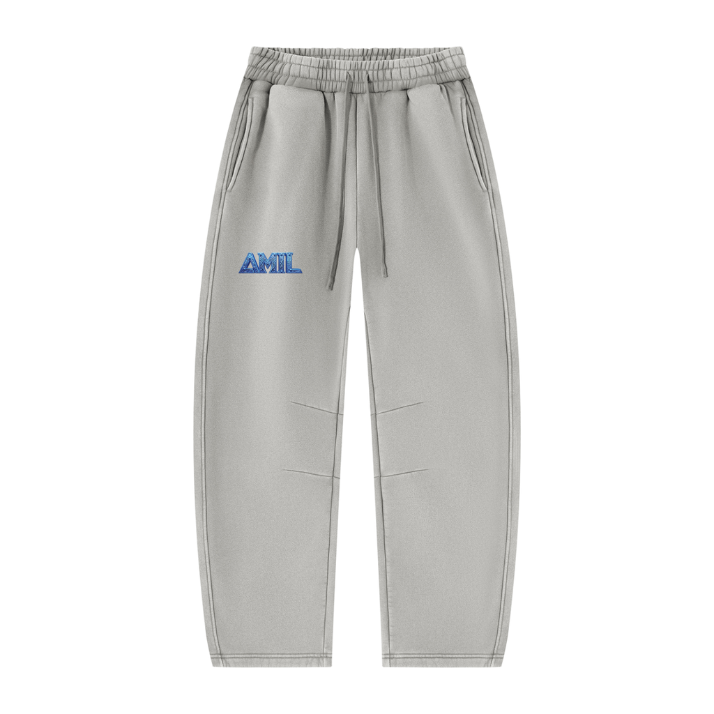 AMIL HEAVY MOTION Vintage Wash Barrel Leg Fleece Pants