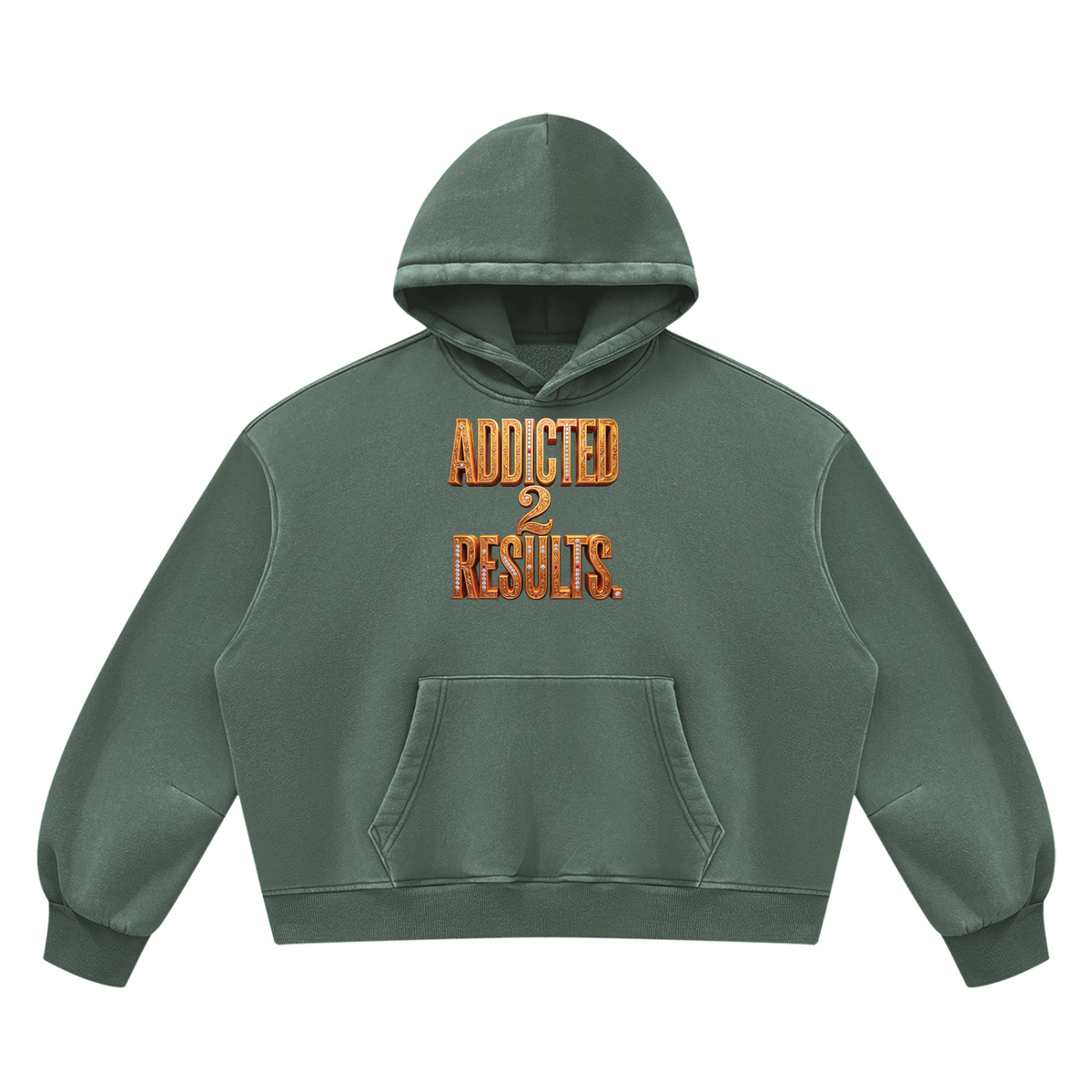 ADDICTED 2 RESULTS 390 GSM VINTAGE WASH BOXY FLEECE HOODIE | UNISEX OVERSIZED PREMIUM LIFESTYLE WEAR