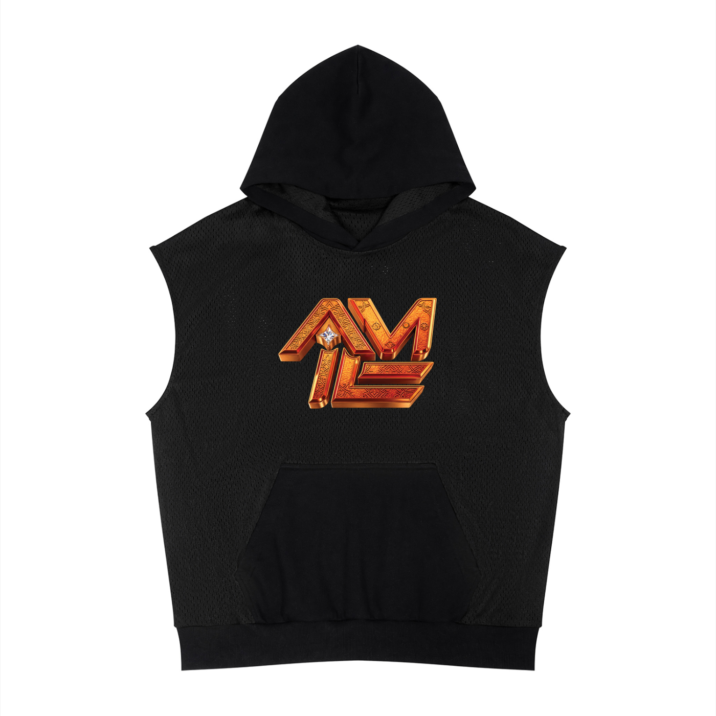 ALL MONEY IS LEGAL Panel Mesh Sleeveless Hoodie