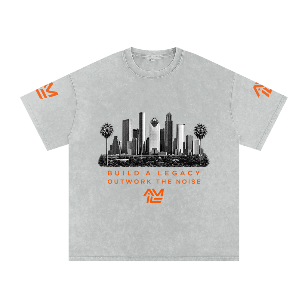 BUILD A LEGACY Snow Washed Oversized Cotton T-Shirt