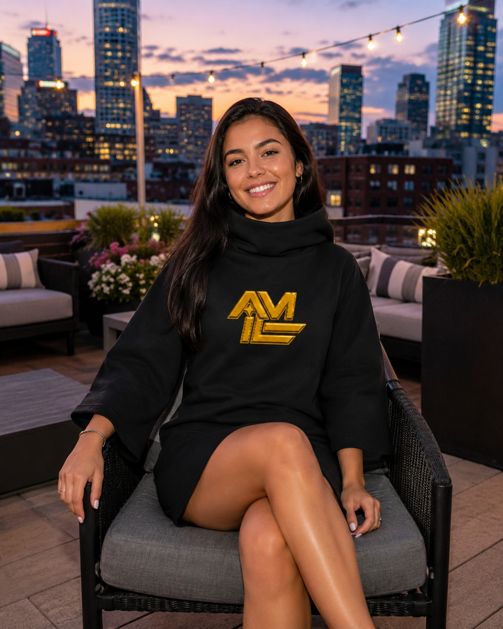 GROWN AND SEXY WOMEN’S TURTLENECK BATWING T-SHIRT