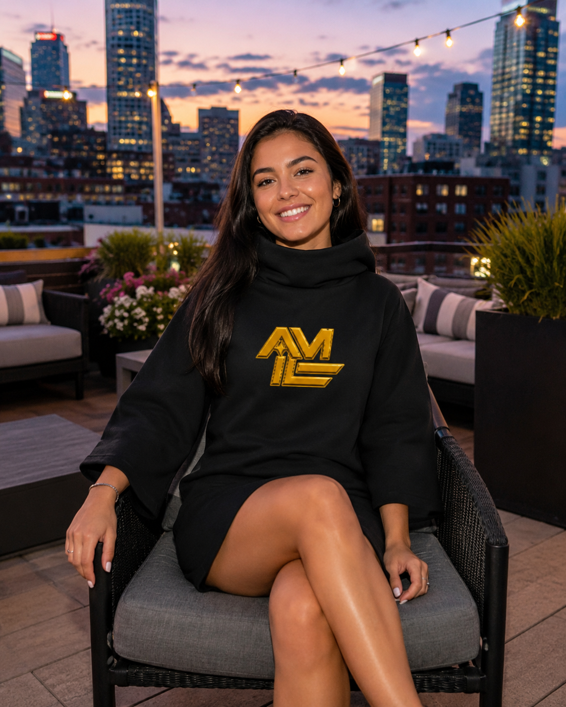 GROWN AND SEXY WOMEN’S TURTLENECK BATWING T-SHIRT