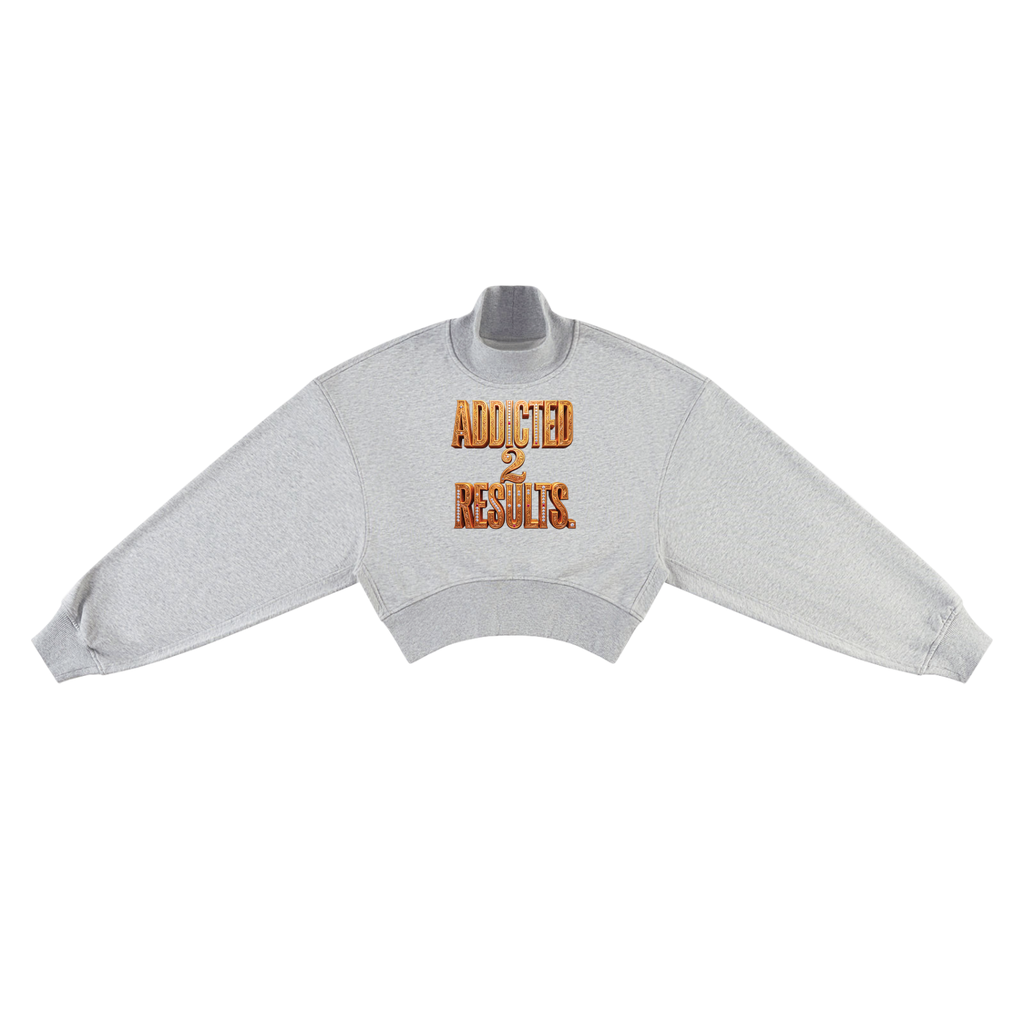 ADDICTED 2 RESULTS 280 GSM WOMEN’S CROPPED MOCK NECK SWEATSHIRT | PREMIUM OVERSIZED LIFESTYLE WEAR