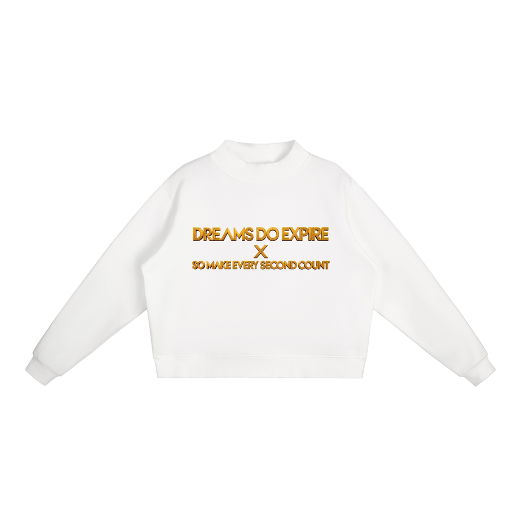 ALL MONEY IS LEGAL EGYPTIAN KING & EMPRESS 350 GSM MOCK-NECK CROPPED FLEECE SWEATSHIRT | WOMEN’S OVERSIZED STREETWEAR