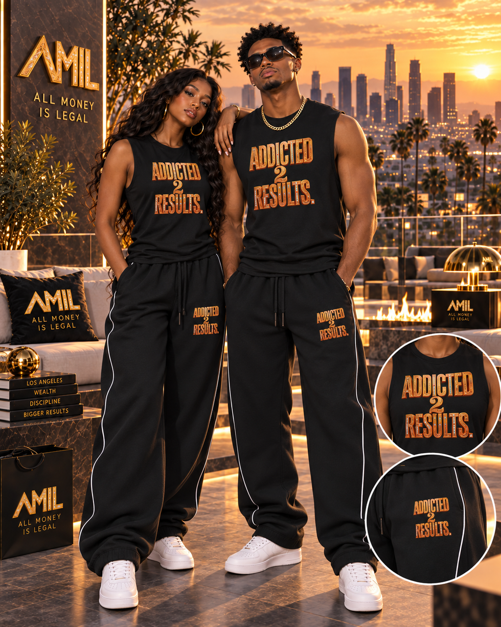 ADDICTED 2 RESULTS 345 GSM FLEECE BARREL LEG SWEATPANTS | UNISEX PREMIUM LIFESTYLE PANTS