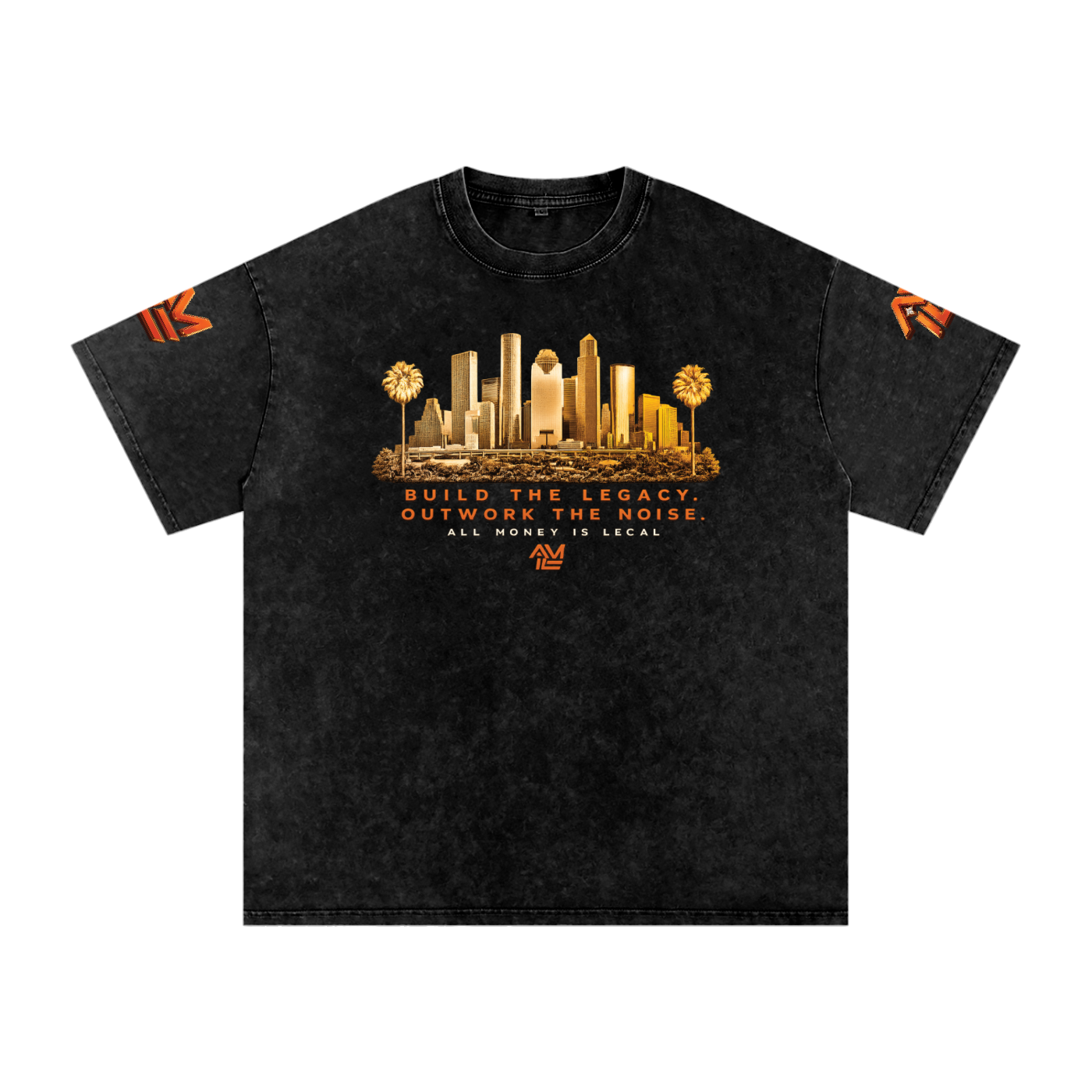 BUILD A LEGACY Snow Washed Oversized Cotton T-Shirt