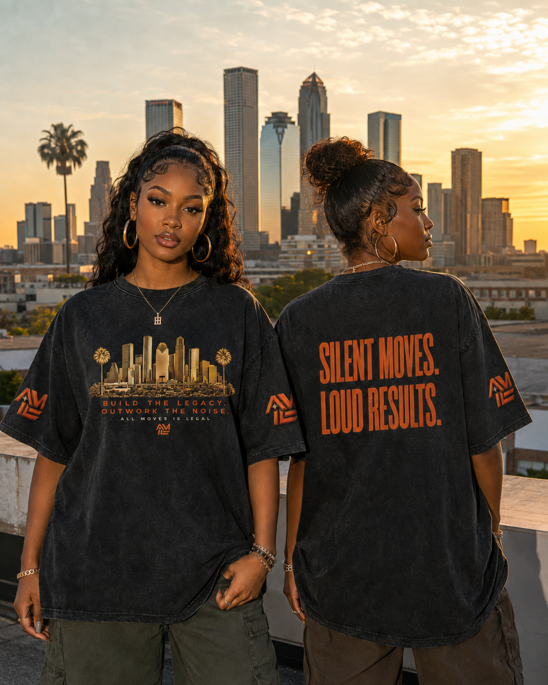 BUILD A LEGACY Snow Washed Oversized Cotton T-Shirt