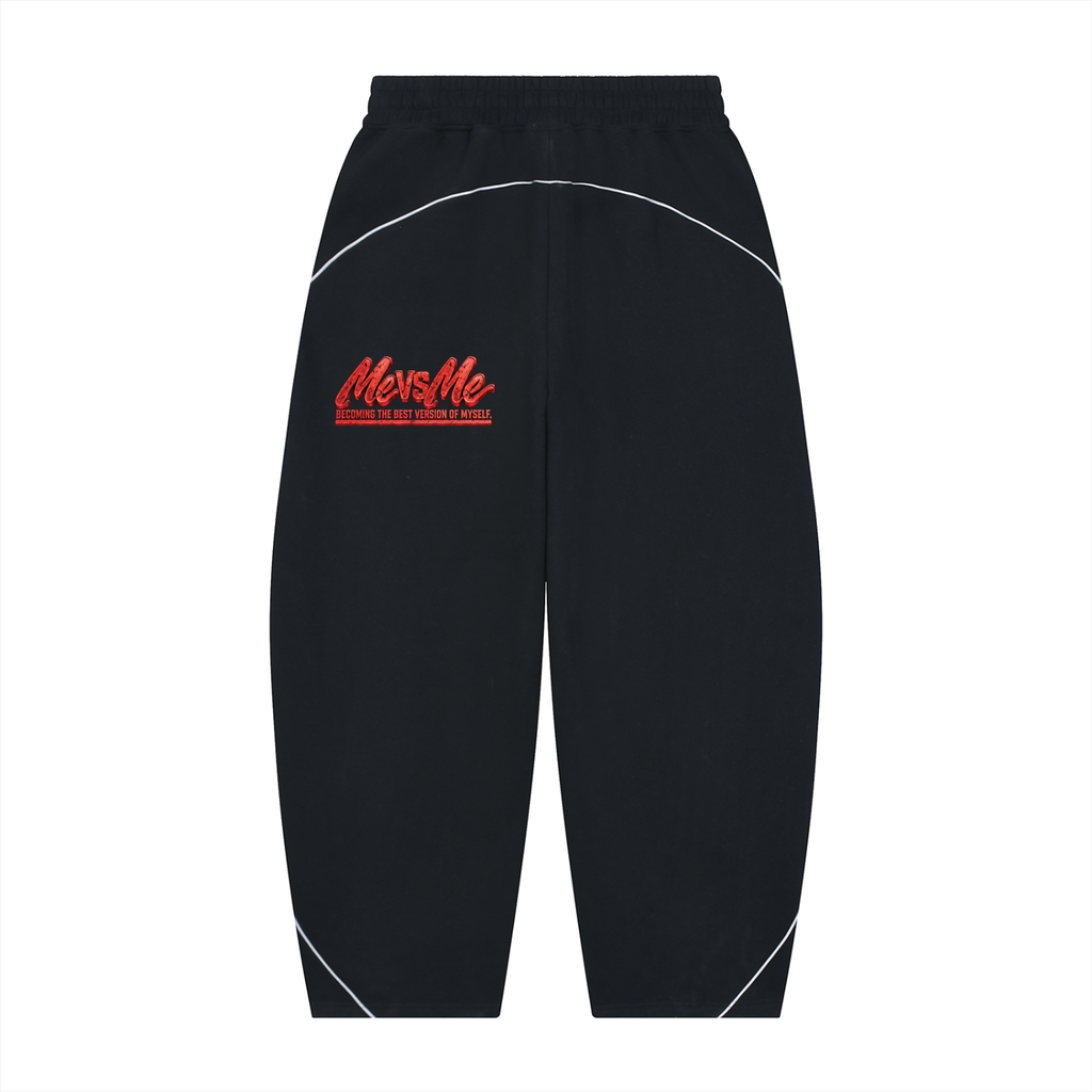TOBU ME VERSUS ME COLLECTION UNISEX 345 GSM PIPING FLEECE BARREL LEG SWEATPANTS | PREMIUM HEAVYWEIGHT FIT