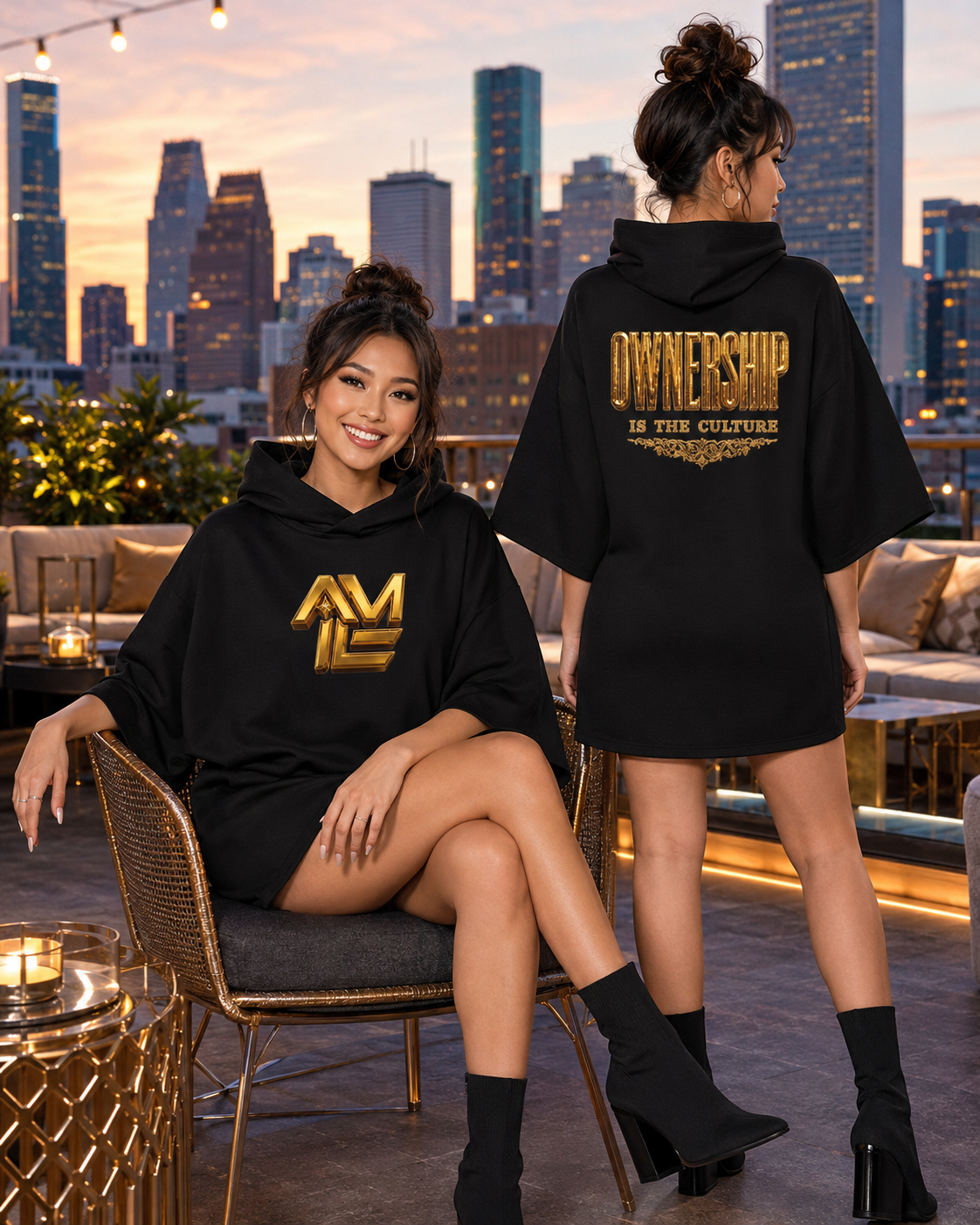 GROWN AND SEXY WOMEN’S TURTLENECK BATWING T-SHIRT